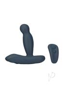 Lux Active Revolve Silicone Rechargeable Rotating And Vibrating Anal Massager With Remote Control - Navy