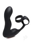 Swell Rechargeable Silicone Inflatable 10x Vibrating Prostate Plug With Cock And Ball Ring And Remote Control - Black